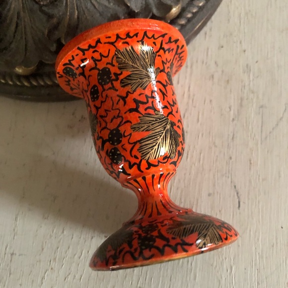 Vintage Russian Hand-Painted Candle Holder - Picture 2 of 4